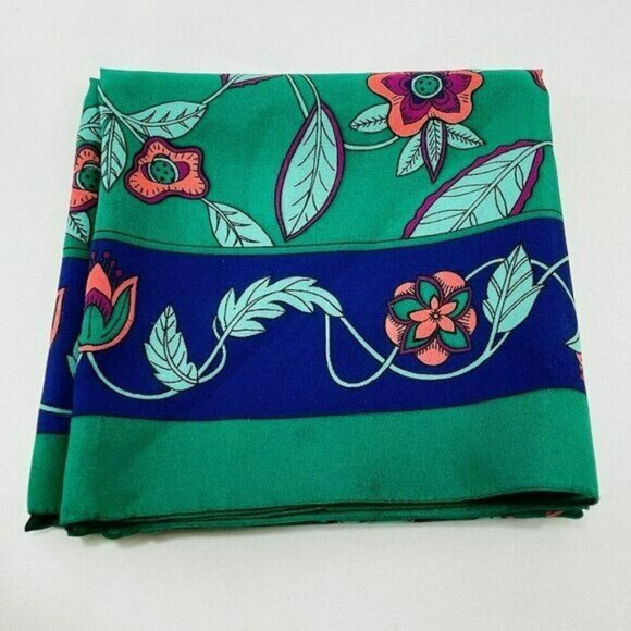 Scarf Handkerchief Tablecloth Bandanna Big 30” Square Flower Boho Hippie Retro - Picture 10 of 12